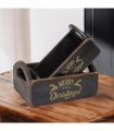 Durable & Stackable Vintage Black Merry Xmas Storage Crate with Compartments Set of 2 – Stylish Display Containers for Home Organization, Garden-Themed, and Home Decor (Merry Christmas Art)