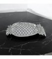 Decorative 33cm Silver Plated Metal Pineapple Trinket Tray Jewellery Dish Gift