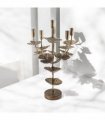 Flower Shaped Candelabra 57cm Candle Holder – Metal Home Art Deco Elegant Table Centrepiece, Decorative Floral Sculpture, Contemporary Style, for Adults or Teenagers (Gold)