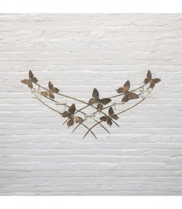 Elegant & Sophisticated Gold Butterfly Wall-Mounted Candle Holder – Luxurious Metal Art Deco Sconce with Intricate Wings Design for Home, Living Room, or Bedroom Wall Décor & Gift (79CM)