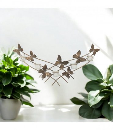 Elegant & Sophisticated Gold Butterfly Wall-Mounted Candle Holder – Luxurious Metal Art Deco Sconce with Intricate Wings Design for Home, Living Room, or Bedroom Wall Décor & Gift (79CM)