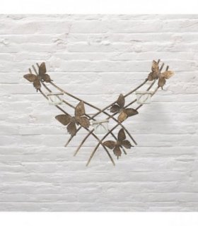 Elegant & Sophisticated Gold Butterfly Wall-Mounted Candle Holder – Luxurious Metal Art Deco Sconce with Intricate Wings Design for Home, Living Room, or Bedroom Wall Décor & Gift (55CM)