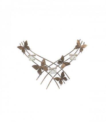 Elegant & Sophisticated Gold Butterfly Wall-Mounted Candle Holder – Luxurious Metal Art Deco Sconce with Intricate Wings Design for Home, Living Room, or Bedroom Wall Décor & Gift (55CM)