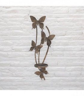 Elegant & Sophisticated Gold Butterfly Wall-Mounted Candle Holder – Luxurious Metal Art Deco Sconce with Intricate Wings Design for Home, Living Room, or Bedroom Wall Décor & Gift (50CM)