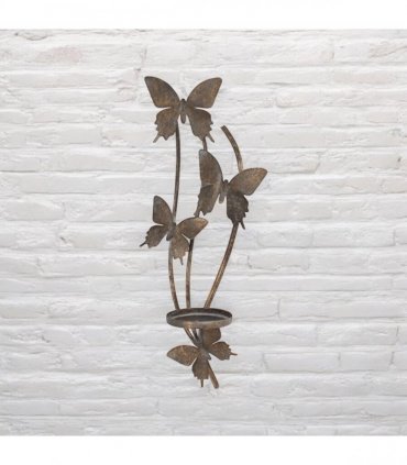 Elegant & Sophisticated Gold Butterfly Wall-Mounted Candle Holder – Luxurious Metal Art Deco Sconce with Intricate Wings Design for Home, Living Room, or Bedroom Wall Décor & Gift (50CM)