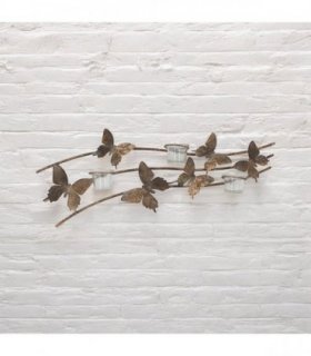 Elegant & Sophisticated Gold Butterfly Wall-Mounted Candle Holder – Luxurious Metal Art Deco Sconce with Intricate Wings Design for Home, Living Room, or Bedroom Wall Décor & Gift (67CM)