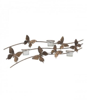 Elegant & Sophisticated Gold Butterfly Wall-Mounted Candle Holder – Luxurious Metal Art Deco Sconce with Intricate Wings Design for Home, Living Room, or Bedroom Wall Décor & Gift (67CM)