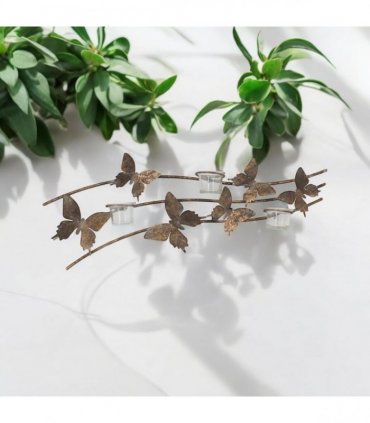 Elegant & Sophisticated Gold Butterfly Wall-Mounted Candle Holder – Luxurious Metal Art Deco Sconce with Intricate Wings Design for Home, Living Room, or Bedroom Wall Décor & Gift (67CM)