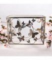 AcaciaHome Modern & Decorative Gold Butterfly Console Table – Rectangle Metal Sideboard with Glass Top, Sleek Painted Gold Finish, Stylish Statement Piece for Home, Living Room, or Hallway