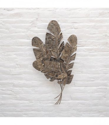 AcaciaHome Durable & Stylish Gold Wall Art – 3D Floral Leaf Design, Tree of Life Contemporary Home Décor Accent, Horizontal Wall-Mounted Art Piece for Bedroom, Living Room, or Office (116CM)