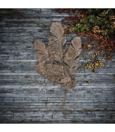 AcaciaHome Durable & Stylish Gold Wall Art – 3D Floral Leaf Design, Tree of Life Contemporary Home Décor Accent, Horizontal Wall-Mounted Art Piece for Bedroom, Living Room, or Office (116CM)