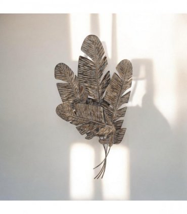 AcaciaHome Durable & Stylish Gold Wall Art – 3D Floral Leaf Design, Tree of Life Contemporary Home Décor Accent, Horizontal Wall-Mounted Art Piece for Bedroom, Living Room, or Office (116CM)