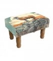 AcaciaHome Elegant and Comfortable Printed Linen Footstool Lounge Padded - Country Cottage Design with Rectangular Shape, Medium Firmness Foam for Lounge and Living Room Décor (Sheep)