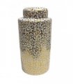 Ceramic Ginger Jar Modern Abstract Vase – Elegant and Stylish White Glazed Porcelain Decorative Jar with Vintage-Inspired Accent Piece for Living Room, Mantel, Dining Room, or Shelf (35CM JAR)