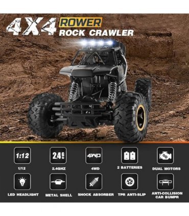 2025 NEW 4DRC 1:12 Rock Crawler Rechargeable Off Road Truck 4WD , Metal Shell LED Headlights RC Remote Control Off Road Car Truck,Logistics is randomly sent by UPS/USPS/FEDEX/Amazon Logistics/EVRI