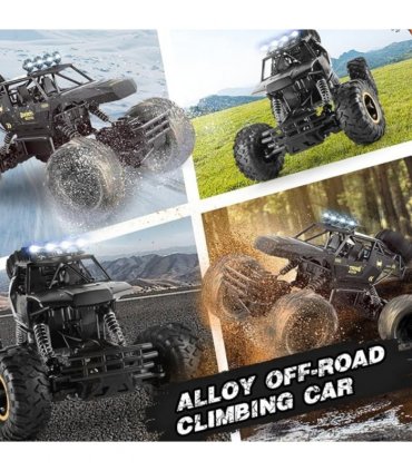 4DRC 1:12 Rock Crawler Rechargeable Off Road Truck 4WD , Metal Shell LED Headlights RC Remote Control Off Road Car Truck,Logistics is randomly sent by UPS/USPS/FEDEX/Amazon Logistics/EVRI