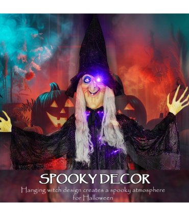 Outsunny Voice Activated Halloween Animatronics Witch, Battery Operated