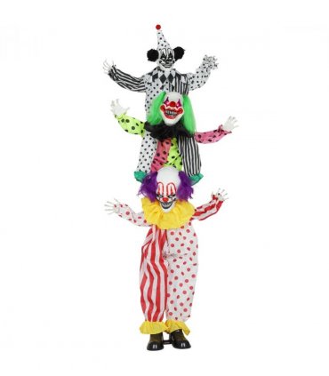 Outsunny Sound Activated Stackable Halloween Animatronics Clowns