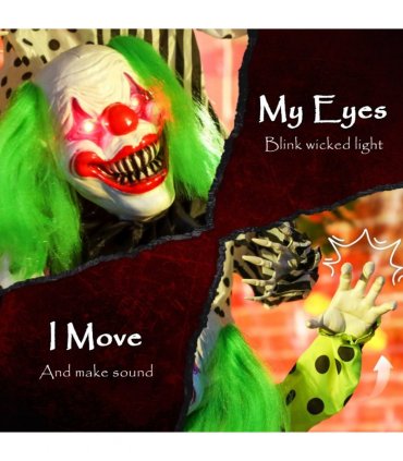 Outsunny Sound Activated Stackable Halloween Animatronics Clowns