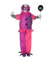 Outsunny Sound Activated Halloween Animatronics Clown with Red Light Up Eyes