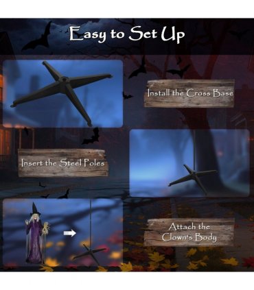 Outsunny Voice Activated Halloween Animatronics Standing Witch, Purple