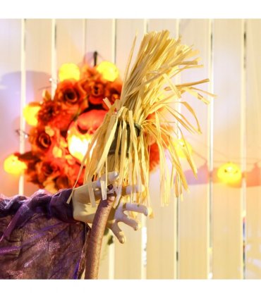 Outsunny Voice Activated Halloween Animatronics Standing Witch, Purple