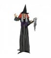 Outsunny Voice Activated Halloween Animatronics Standing Witch & Skull Staff