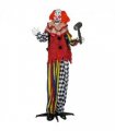 Outsunny Sound Activated Halloween Animatronics Clown with Red Light Up Eyes