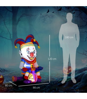 Outsunny 4ft Blow Up Outdoor Halloween Decoration, Clown on Bicycle