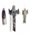 HOMCOM Set of 3 Hanging Skeleton, Flying Ghost Halloween Decorations