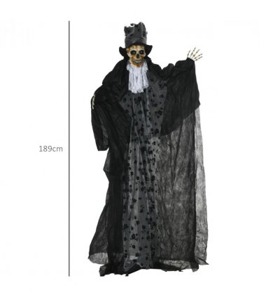 Outsunny 189cm Animated Prop Ghost Bridegroom, Indoor Halloween Decorations