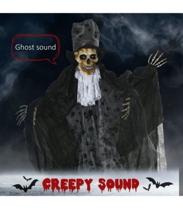 Outsunny 189cm Animated Prop Ghost Bridegroom, Indoor Halloween Decorations