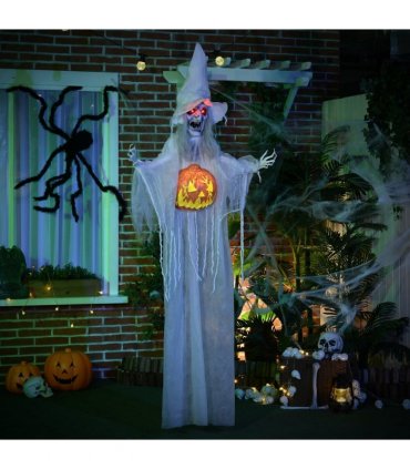 HOMCOM Standing Witch Prop Life Size with Sound and Motion Activated