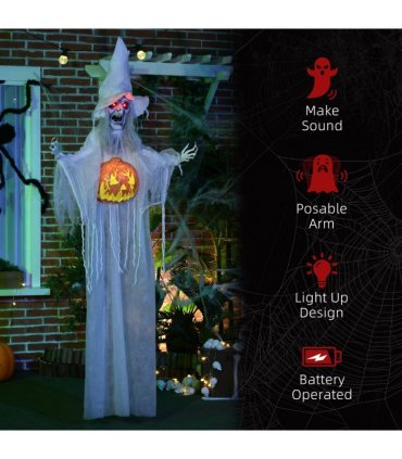 HOMCOM Standing Witch Prop Life Size with Sound and Motion Activated