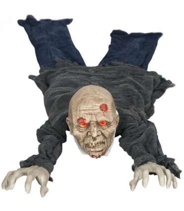 HOMCOM 5.2ft Halloween Outdoor Decoration Crawling Zombie, Sound Activated