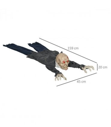 HOMCOM 5.2ft Halloween Outdoor Decoration Crawling Zombie, Sound Activated