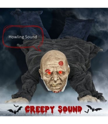 HOMCOM 5.2ft Halloween Outdoor Decoration Crawling Zombie, Sound Activated