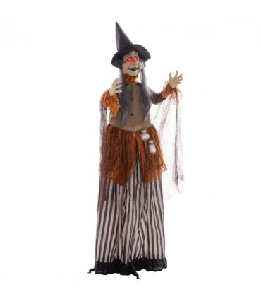 HOMCOM Outdoor Halloween Animatronic with Sound Activated, Light Up Eyes