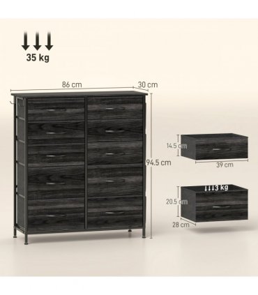 Wood Storage Chest of Drawers