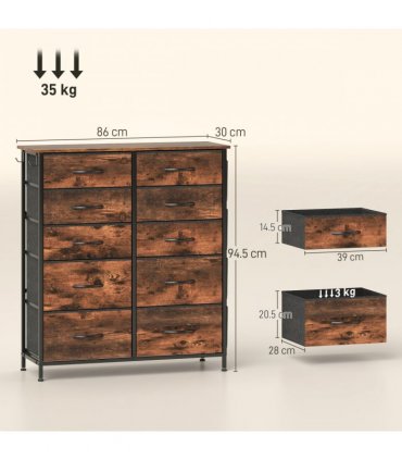 Wood Storage Chest of Drawers
