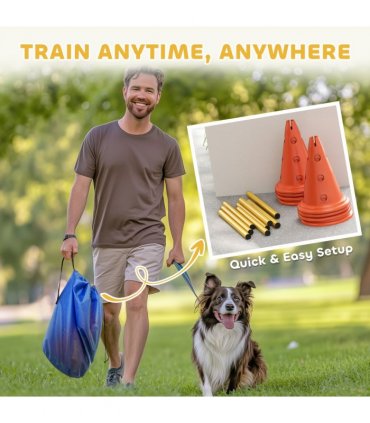 Dog Agility Equipment Set of Eight Cones