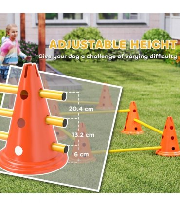 Dog Agility Equipment Set of Eight Cones