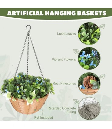 Artificial hanging basket