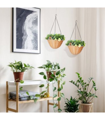 Artificial hanging basket