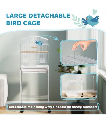 Bird Cage Starter Kit with Detachable Rolling Stand