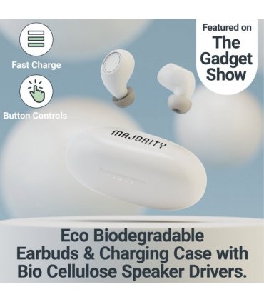 MAJORITY TRU BIO EARBUDS CLEAR WHITE