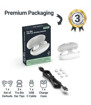 MAJORITY TRU BIO EARBUDS CLEAR WHITE