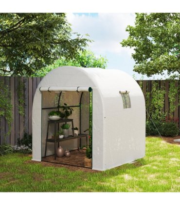 Polycarbonate Greenhouse, Walk-in Green House with Adjustable Roof Vent