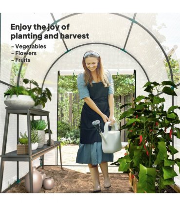 Polycarbonate Greenhouse, Walk-in Green House with Adjustable Roof Vent