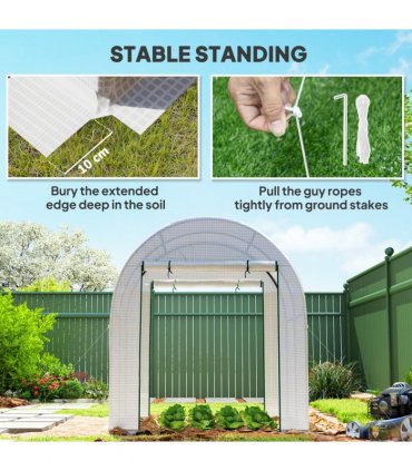 Polycarbonate Greenhouse, Walk-in Green House with Adjustable Roof Vent